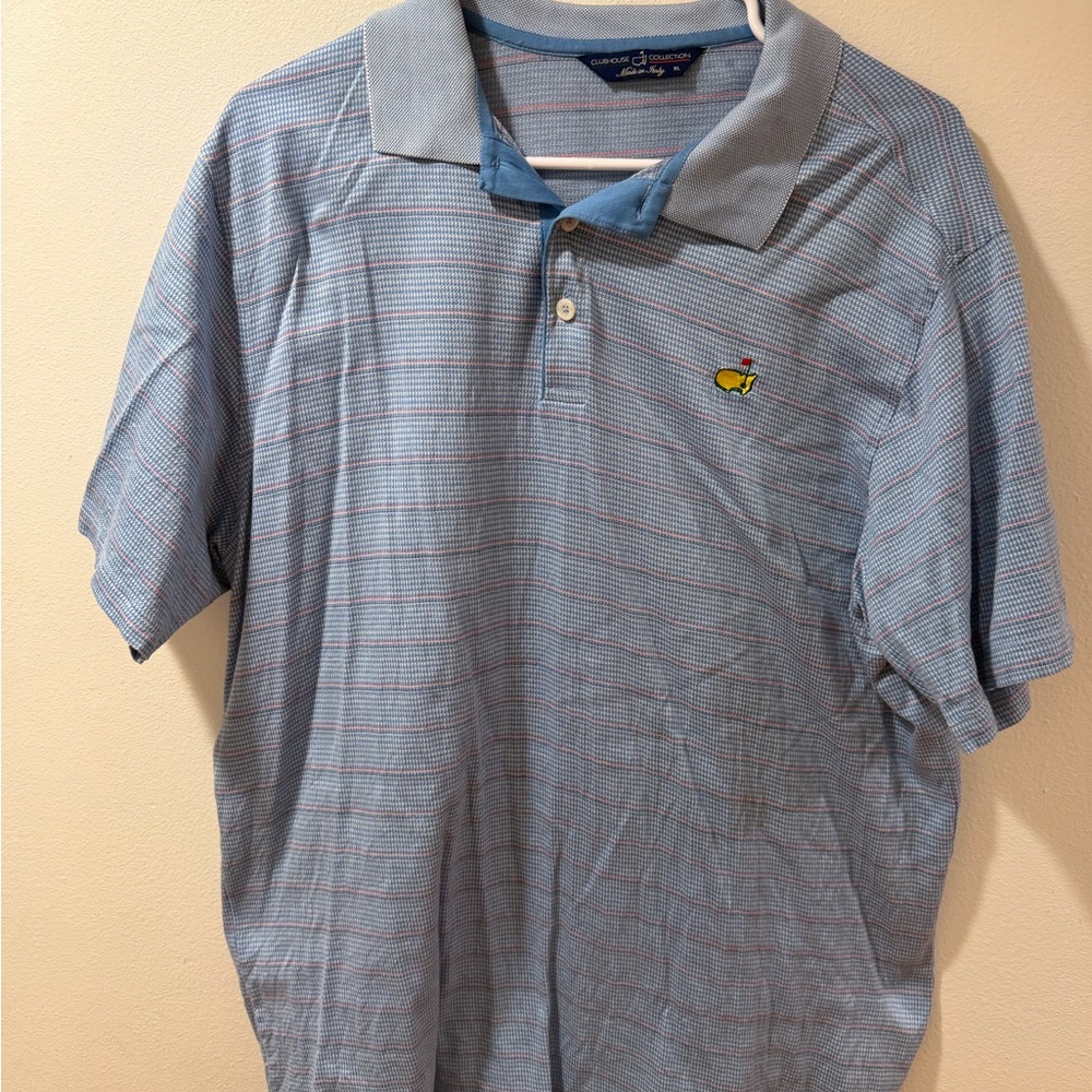 Masters Light Blue Striped Polo Shirt